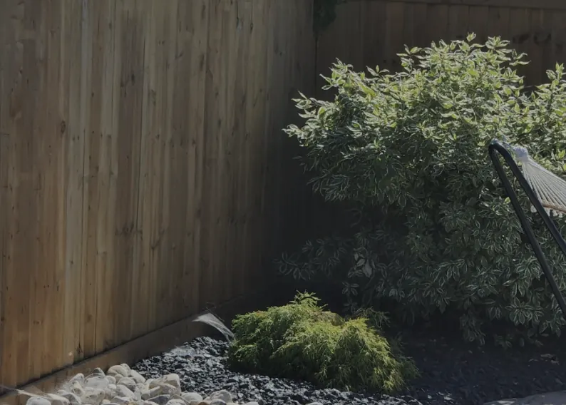 Finished cedar privacy fence